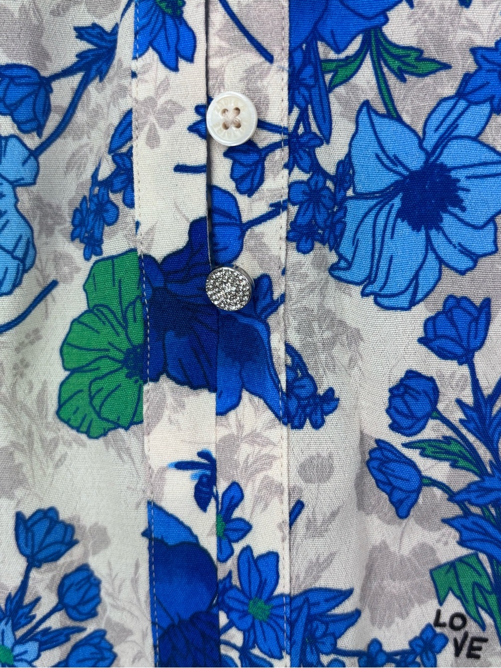 Zadig & Voltaire Twina crepe garden flowers Floral Button-Front Blouse Sz Med - Picture 9 of 13